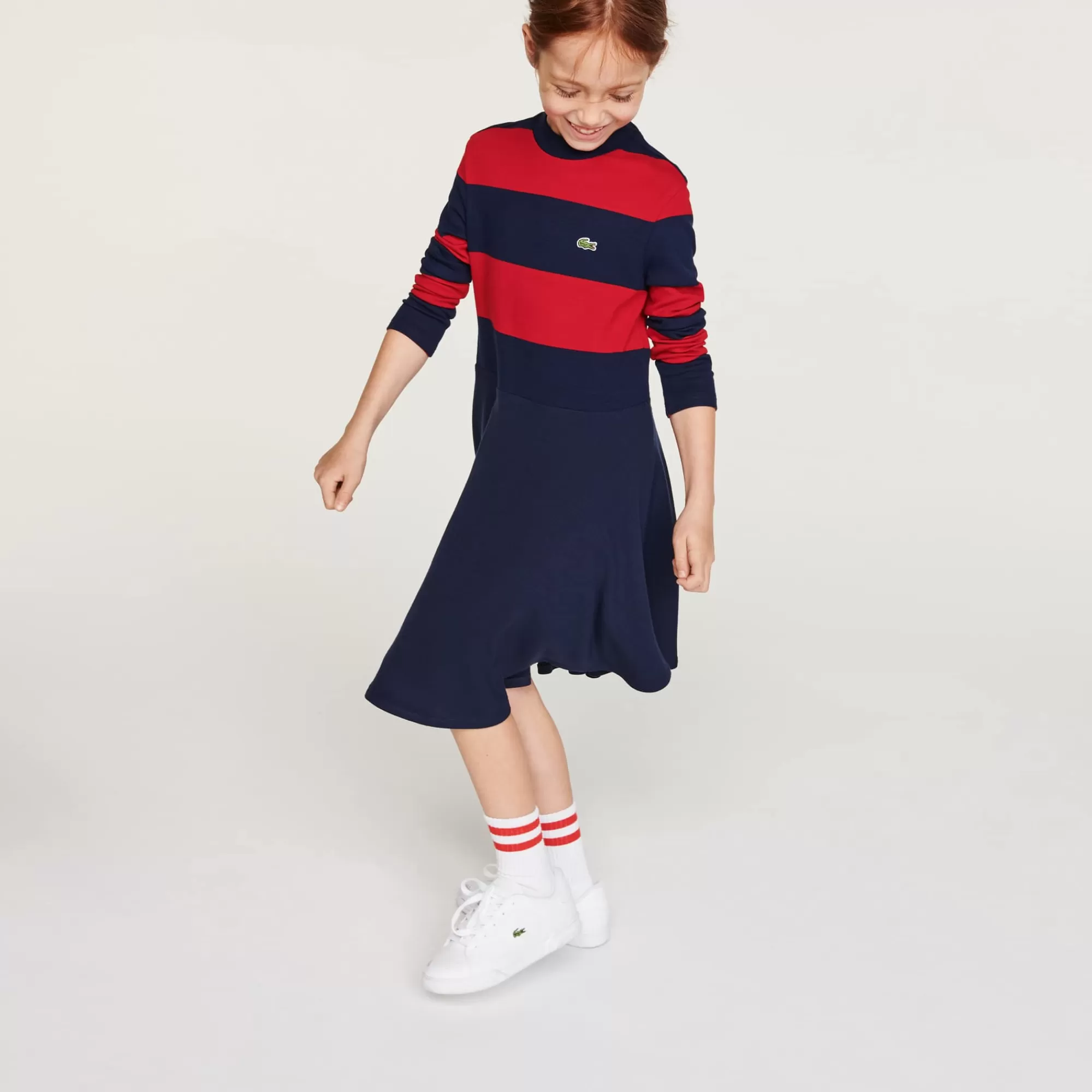 LACOSTE Girls' Striped Knit Turtleneck Sweater^Kids Dresses & Skirts