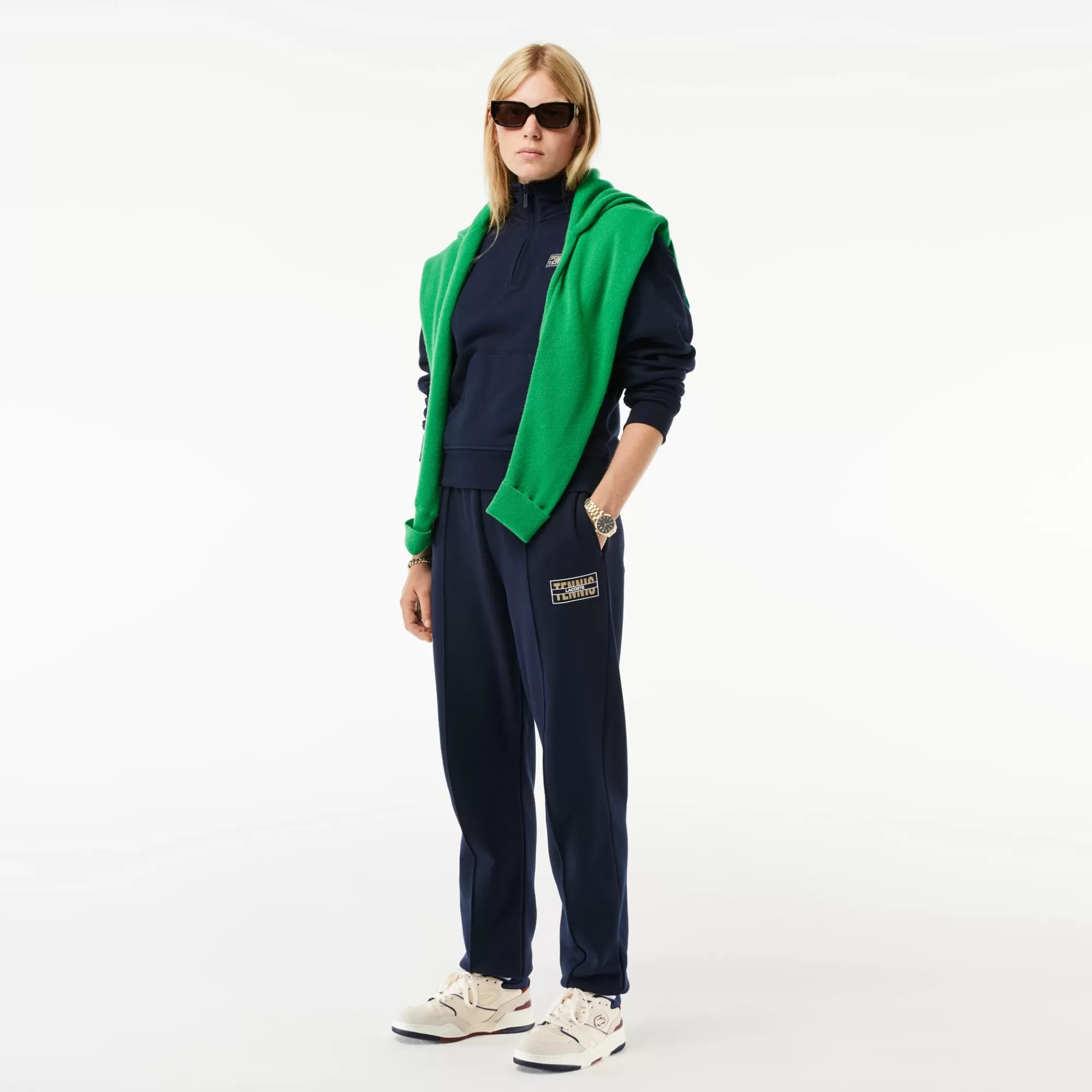 LACOSTE High Neck Zipped Fleece Jogger Sweatshirt^Women Tennis | Sweaters & Sweatshirts