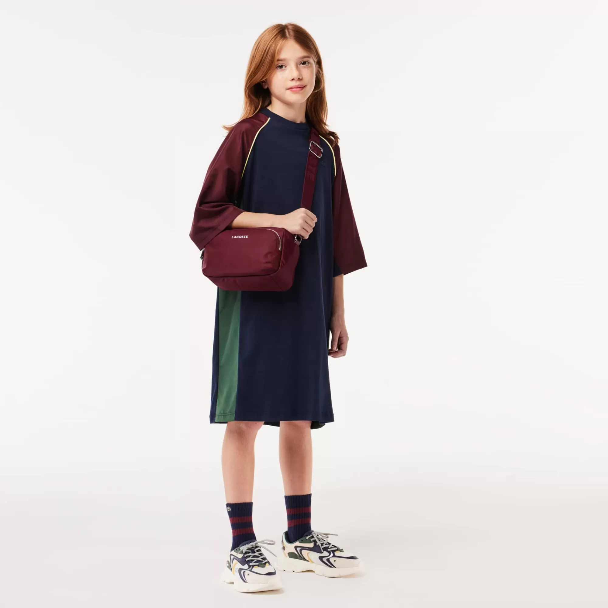 LACOSTE Kids' Contrast Panel Cotton T-Shirt Dress^Kids Dresses & Skirts | Dresses & Skirts