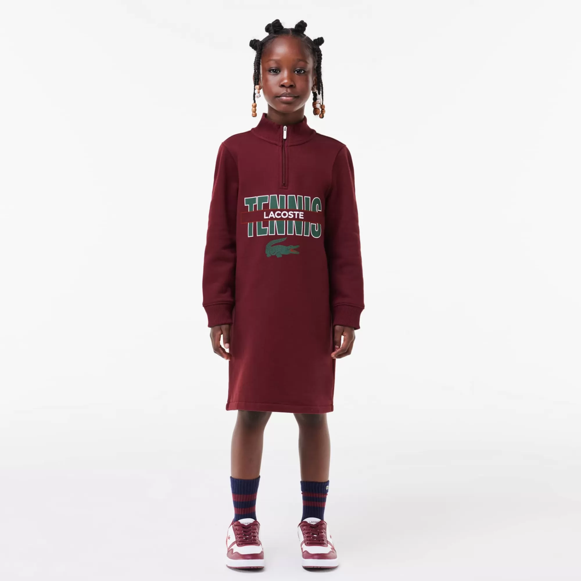 LACOSTE Kids' Cotton Printed Sweatshirt Dress^Kids Dresses & Skirts | Dresses & Skirts