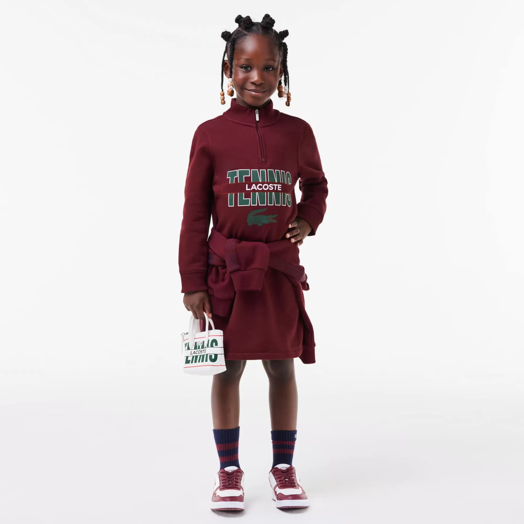 LACOSTE Kids' Cotton Printed Sweatshirt Dress^Kids Dresses & Skirts | Dresses & Skirts