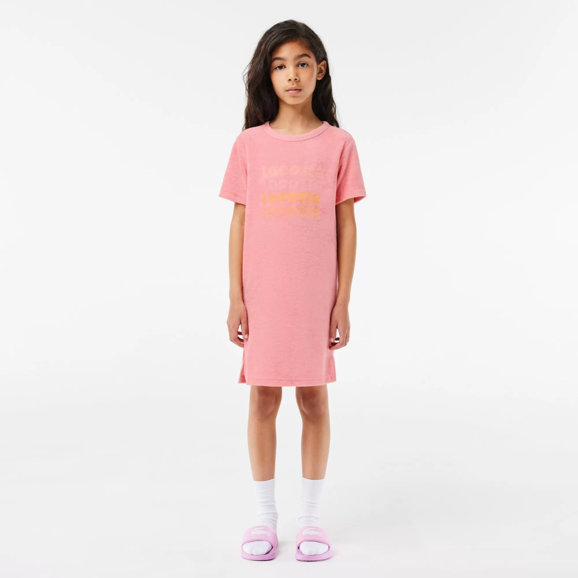 LACOSTE Kids' Cotton Terry Logo T-Shirt Dress^Kids Dresses & Skirts | Dresses & Skirts