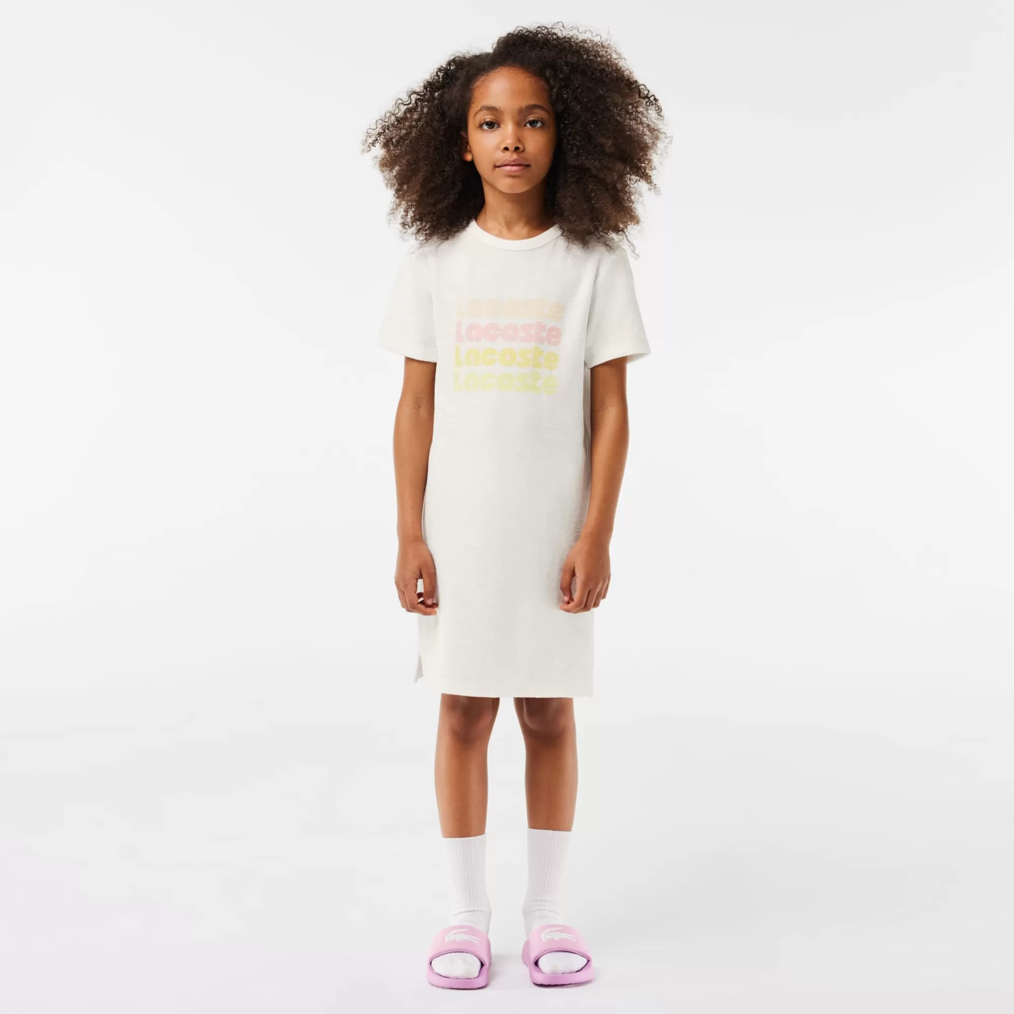 LACOSTE Kids' Cotton Terry Logo T-Shirt Dress^Kids Dresses & Skirts | Dresses & Skirts