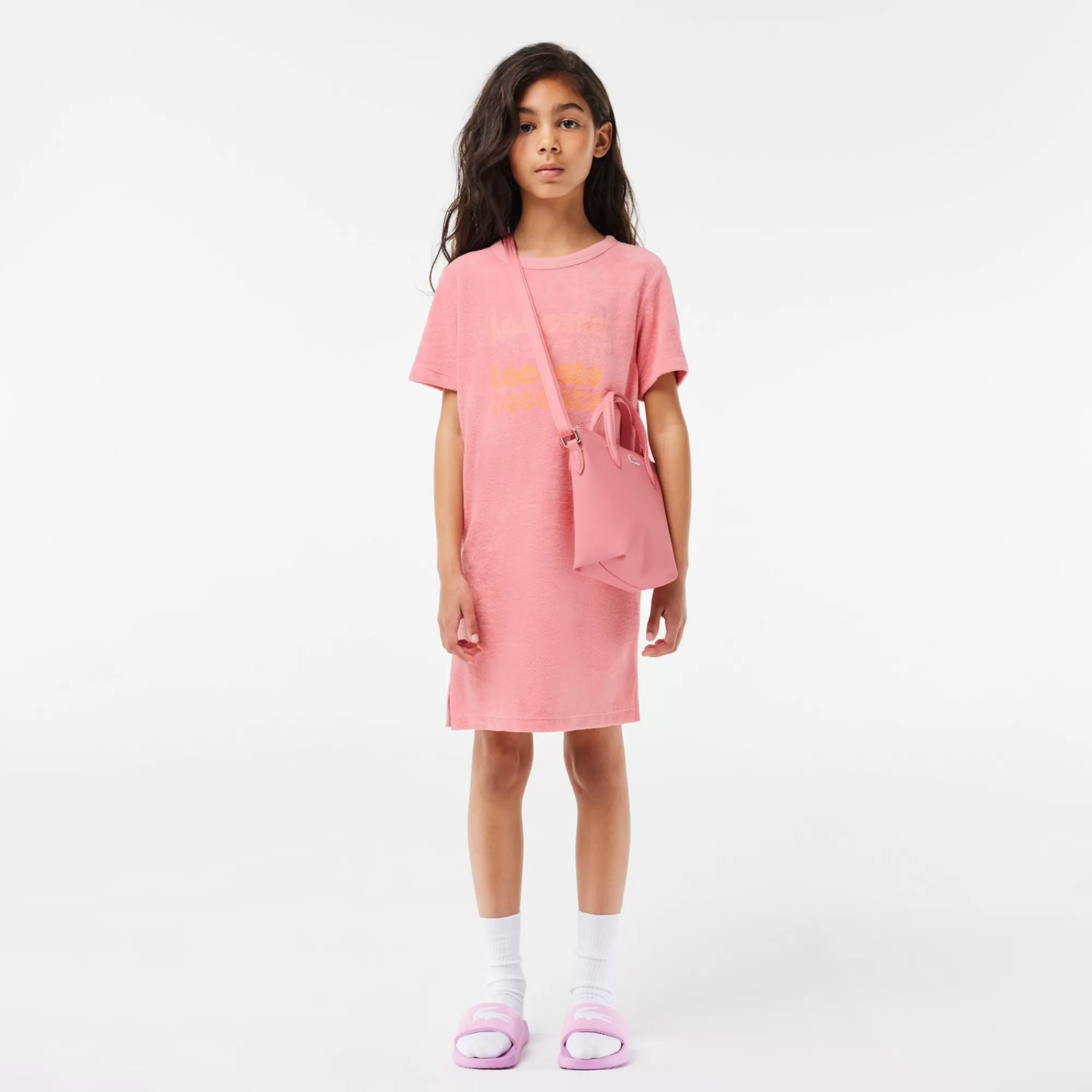 LACOSTE Kids' Cotton Terry Logo T-Shirt Dress^Kids Dresses & Skirts | Dresses & Skirts