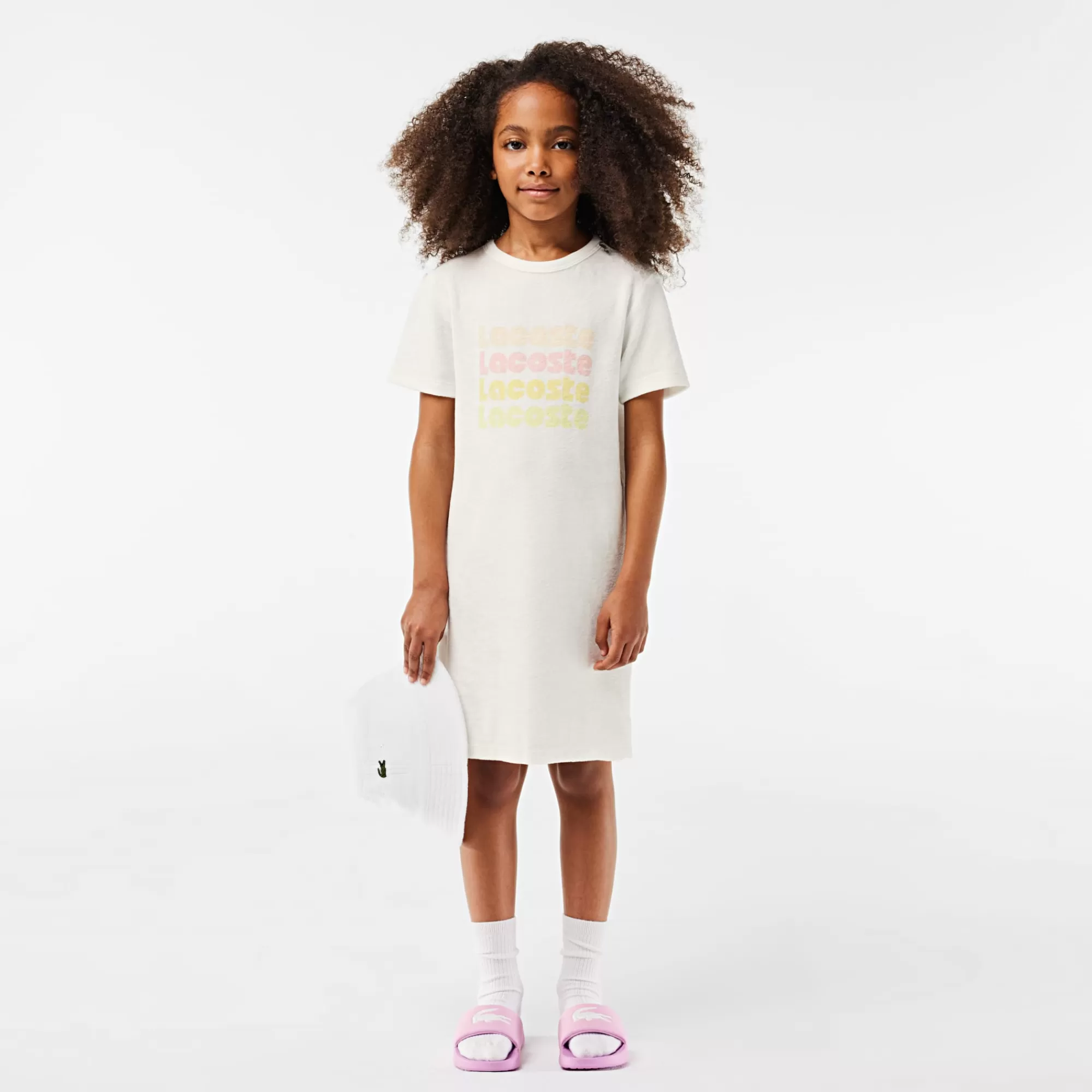 LACOSTE Kids' Cotton Terry Logo T-Shirt Dress^Kids Dresses & Skirts | Dresses & Skirts