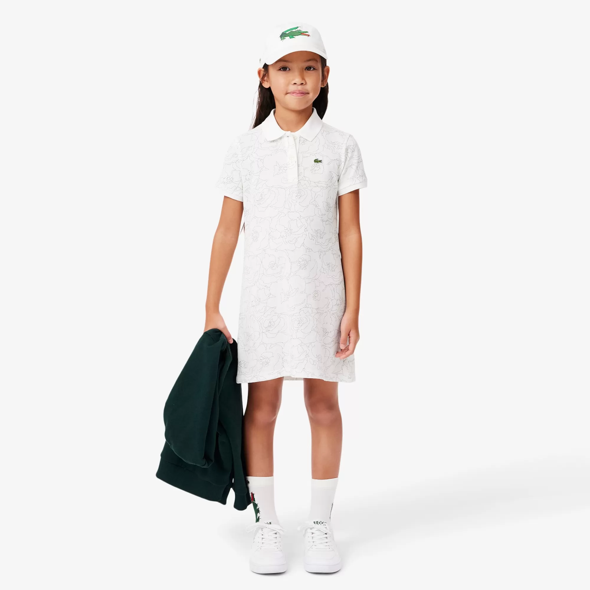 LACOSTE Kids' Floral Print Piqué Dress^Kids Dresses & Skirts | Dresses & Skirts