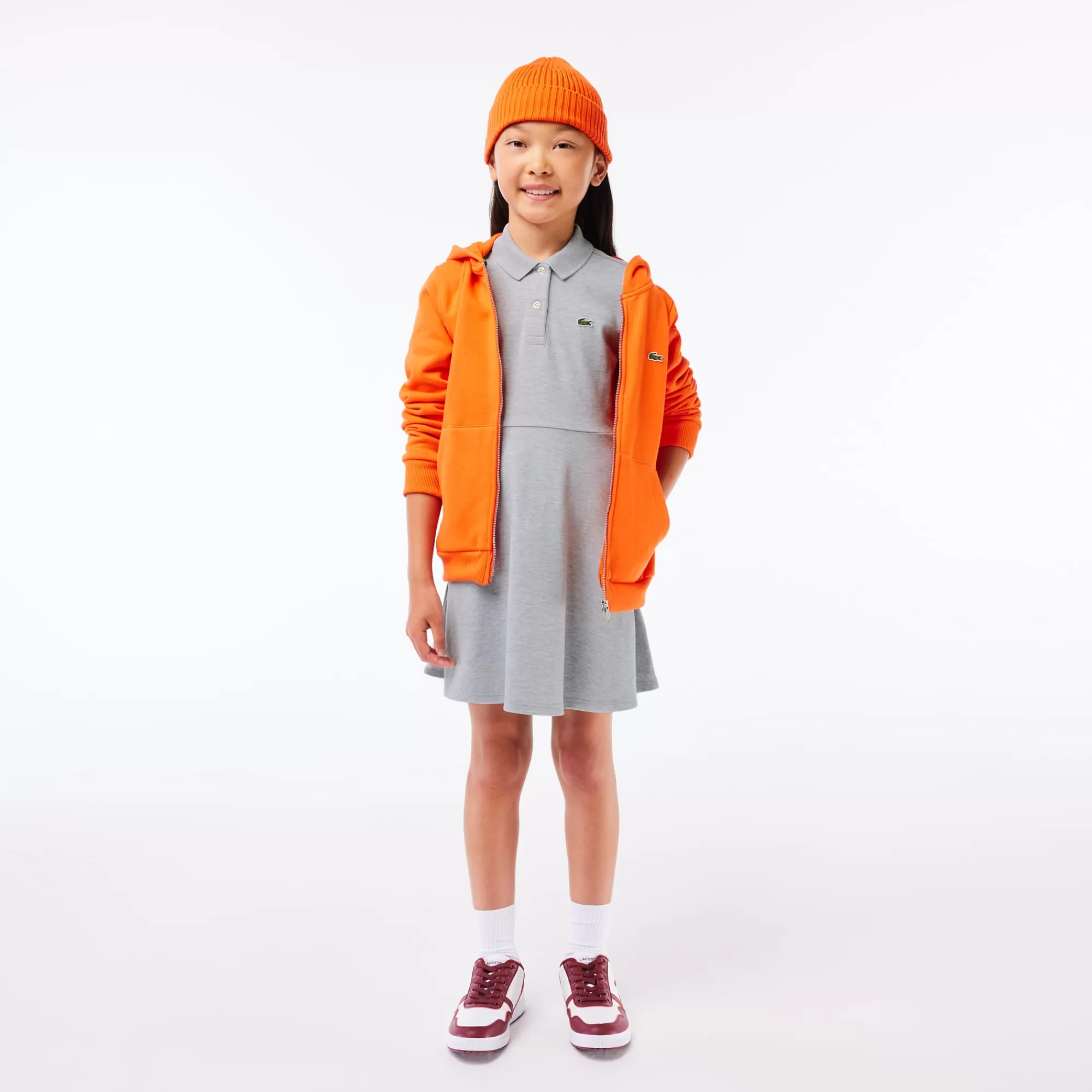 LACOSTE Kids' Long Sleeve Stretch Piqué Polo Dress^Kids Dresses & Skirts | Dresses & Skirts