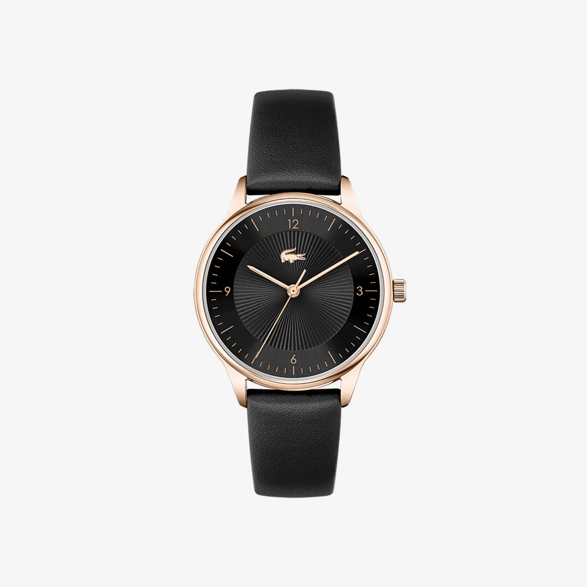 LACOSTE Club Women 3 Hands Watch - Black With Leather Strap^Women Watches & Jewelry