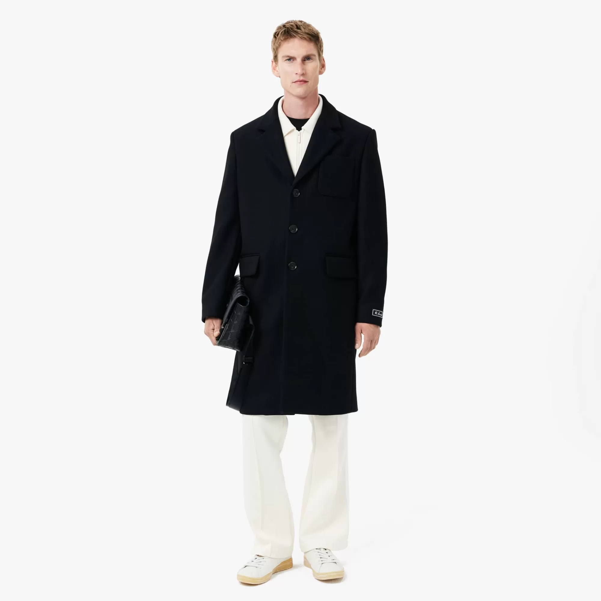 LACOSTE Men's Engraved Button Chesterfield Wool Coat^ Jackets & Coats