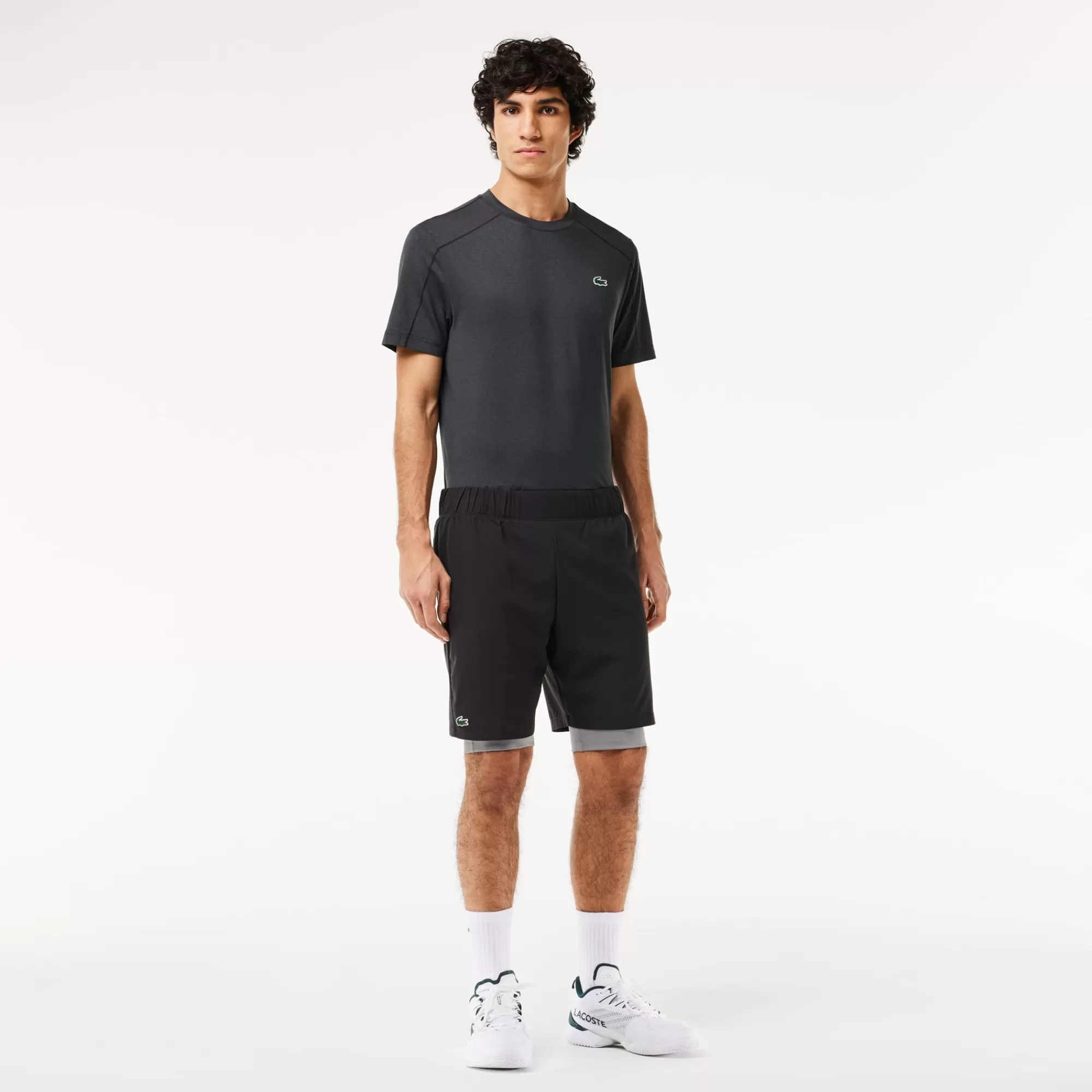 LACOSTE Men's Lined Ultra Dry Sport Shorts^ Fitness & Training | Pickleball