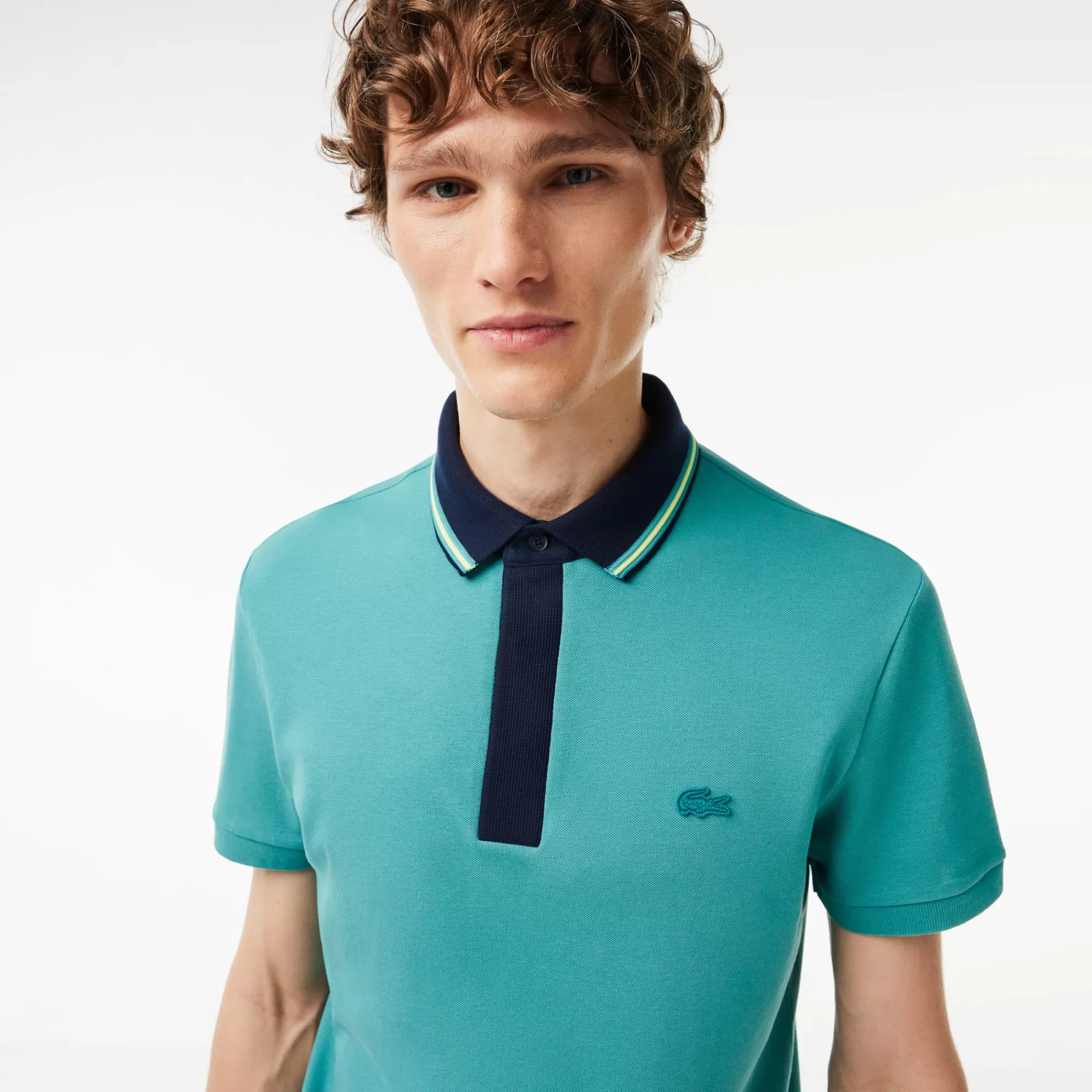 LACOSTE Men's Regular Fit Contrast Neck Smart Paris Polo^ Polos