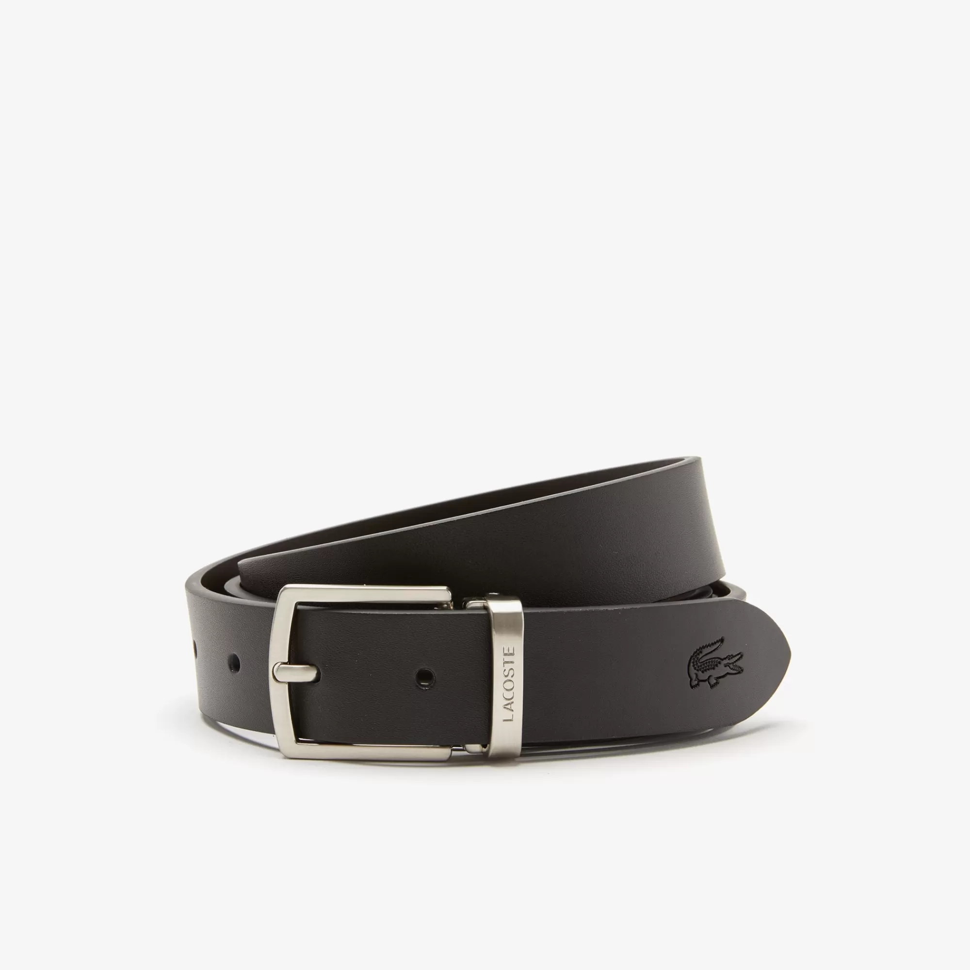 LACOSTE Men's Smooth Leather Belt And Buckle Gift Set^ Belts