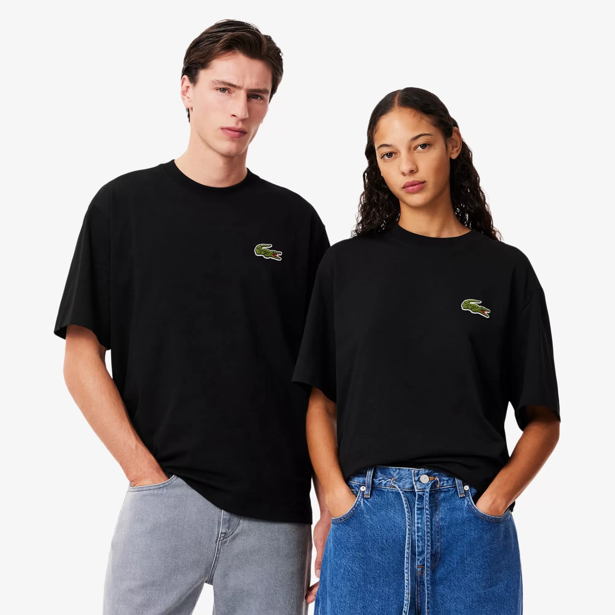 LACOSTE Unisex Loose Fit Heavy Cotton Badge T-Shirt^Women T-Shirts & Tops | T-Shirts