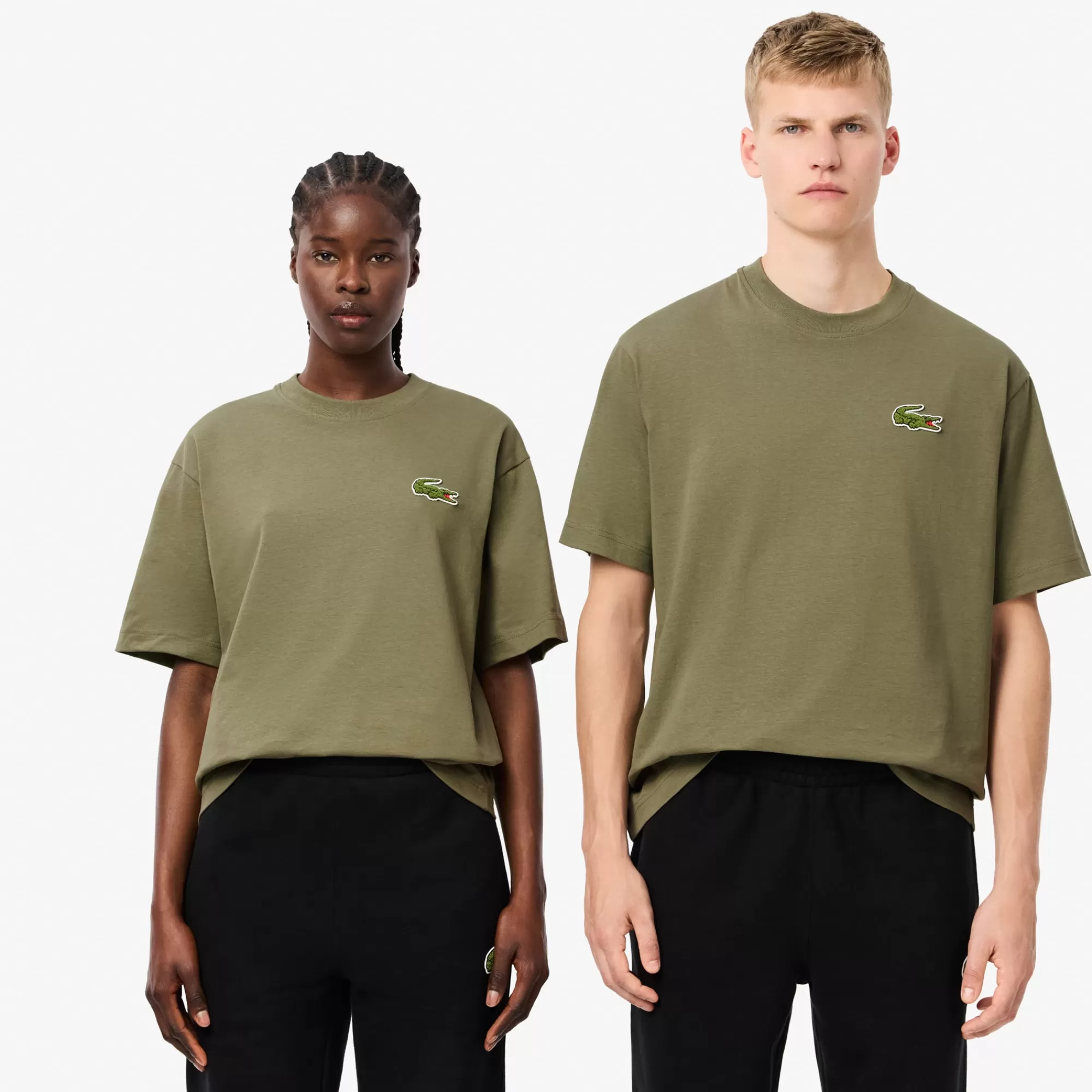 LACOSTE Unisex Loose Fit Heavy Cotton Badge T-Shirt^Women T-Shirts & Tops | T-Shirts