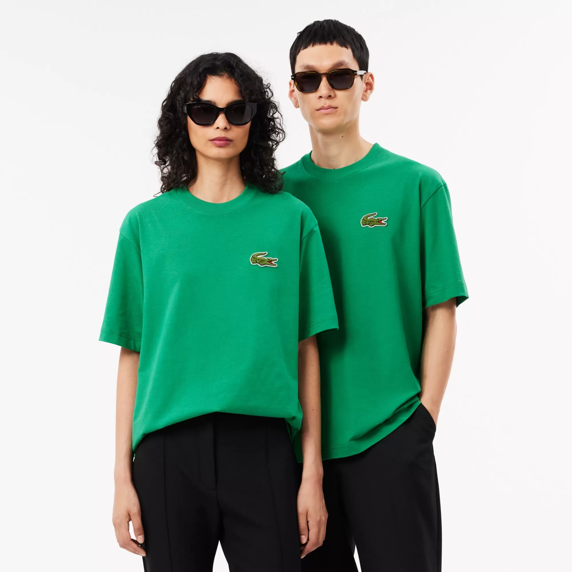 LACOSTE Unisex Loose Fit Heavy Cotton Badge T-Shirt^Women T-Shirts & Tops | T-Shirts