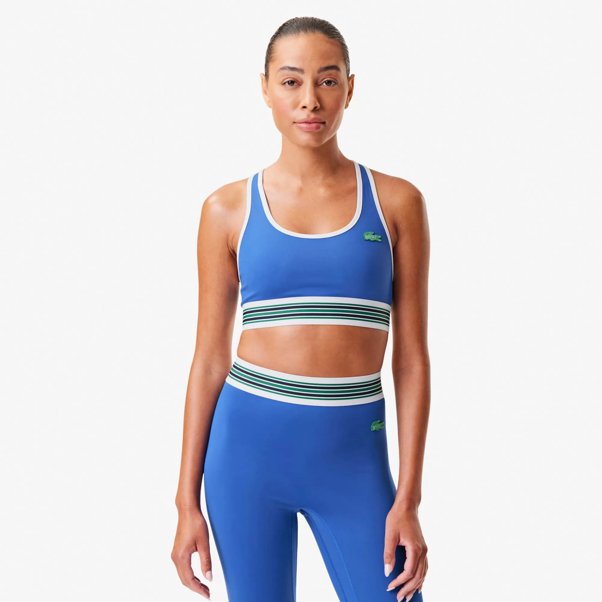 LACOSTE Women's X Bandier All Motion Striped Sports Bra^Women Activewear | Matching Sets