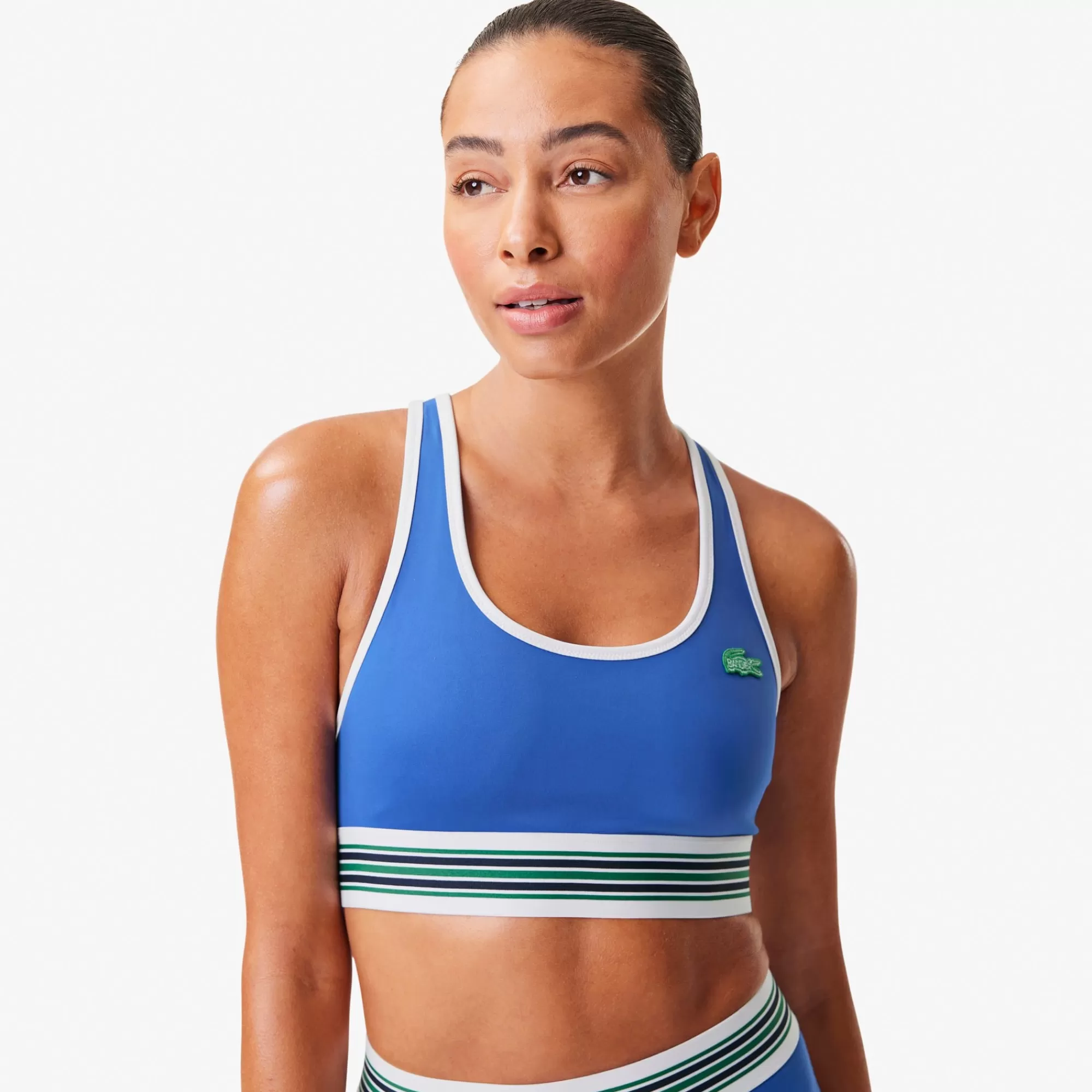 LACOSTE Women's X Bandier All Motion Striped Sports Bra^Women Activewear | Matching Sets